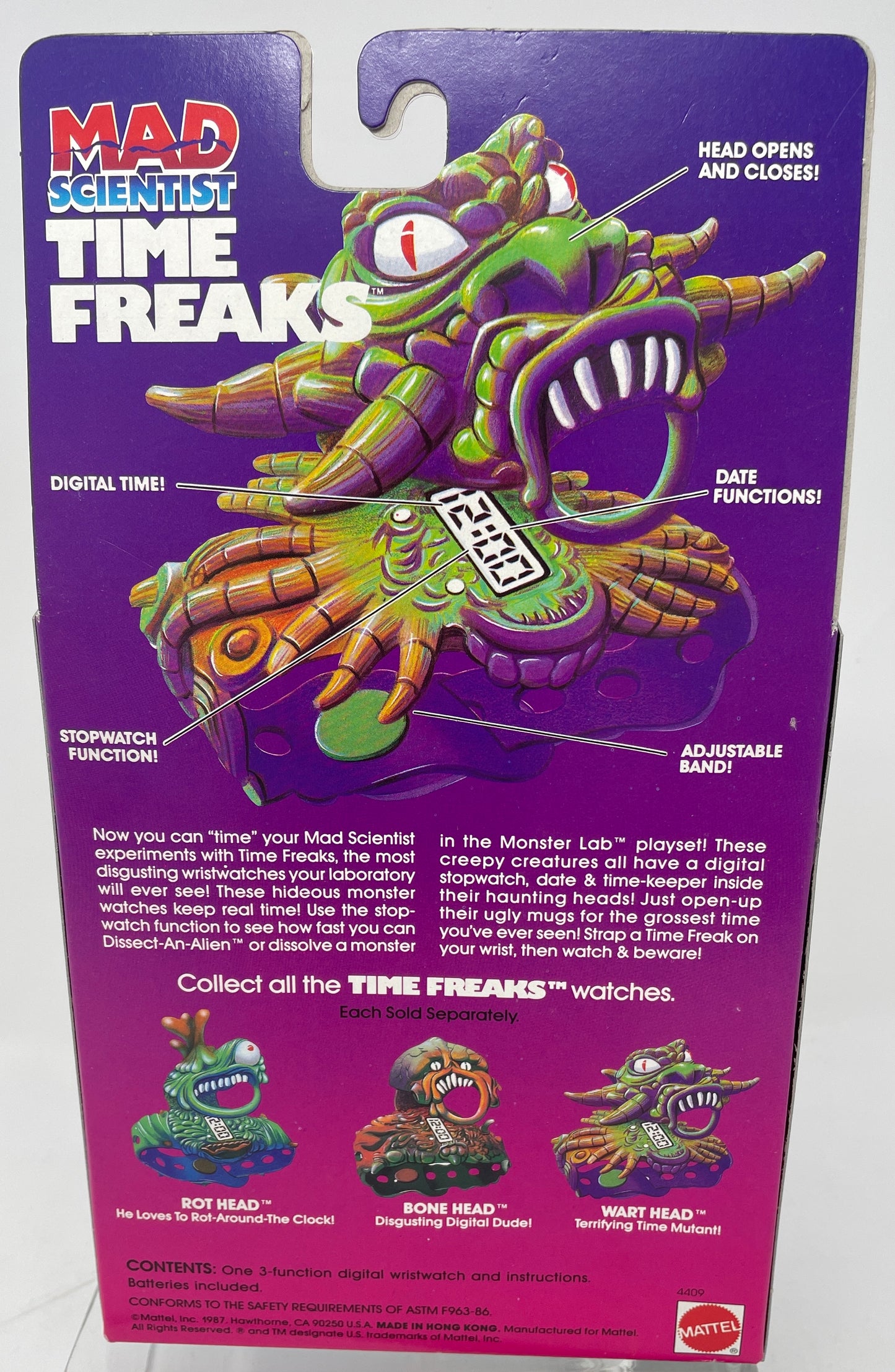 MAD SCIENTIST - TIME FREAKS - WART HEAD - #4409 - MATTEL 1987