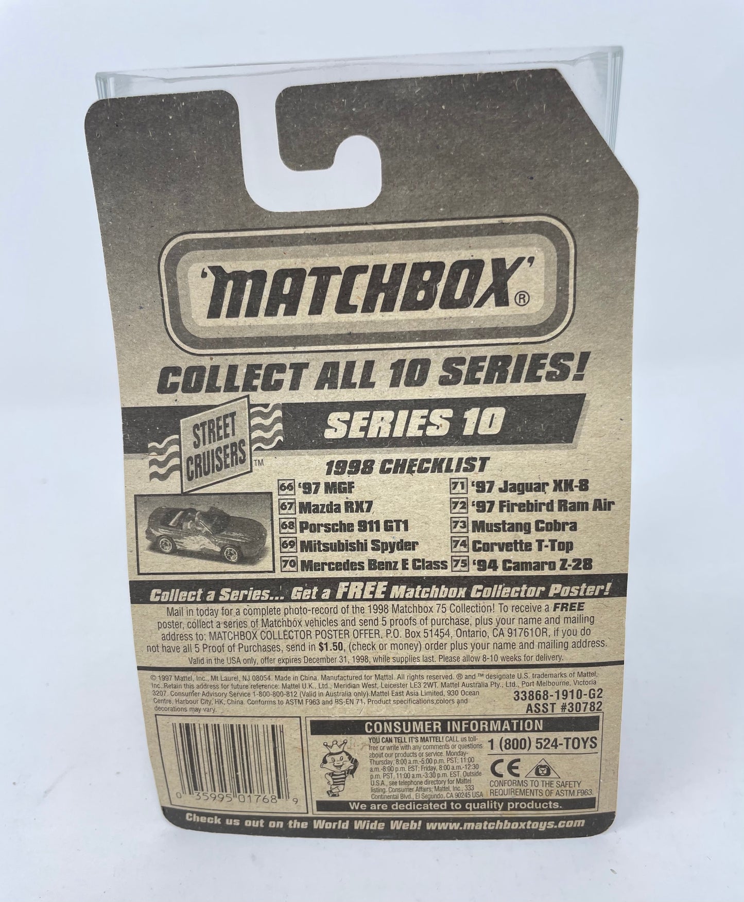 MATCHBOX - STREET CRUISERS - PORSCHE 911 GT1 - MATTEL 1997