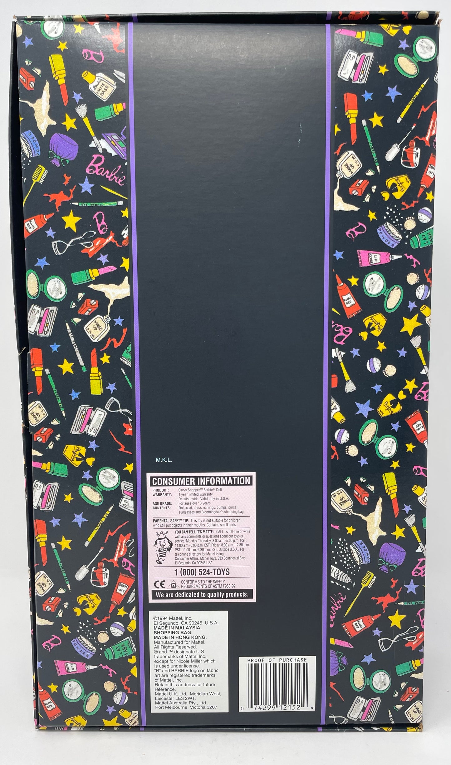 SAVVY SHOPPER BARBIE DESIGNED BY NICOLE MILLER - BLOOMINGDALE'S LIMITED EDITION - #12152 - MATTEL 1994