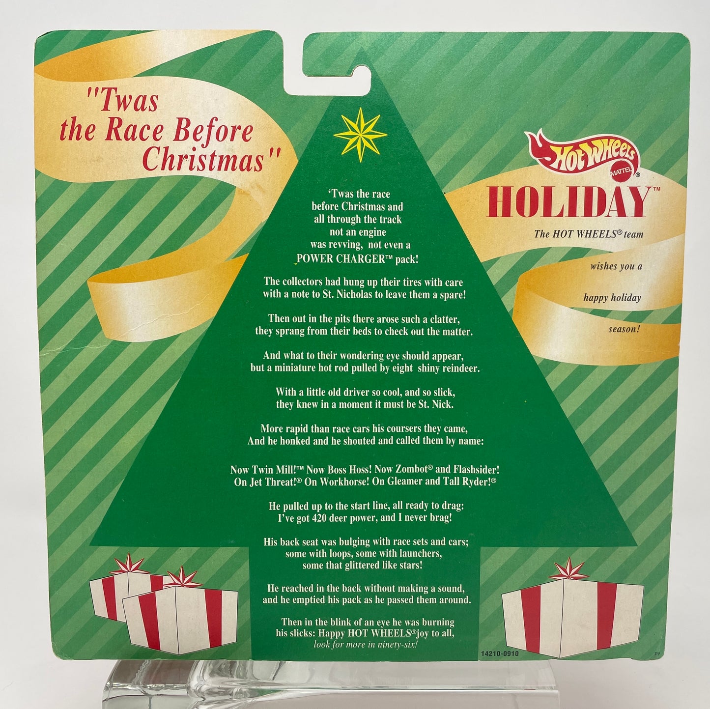 HOT WHEELS HOLIDAY SILVER CAMERO - RED LOGO CASE - PREMIERE 1995 SERIES - NUMBERED SPECIAL COLLECTOR EDITION - MATTEL