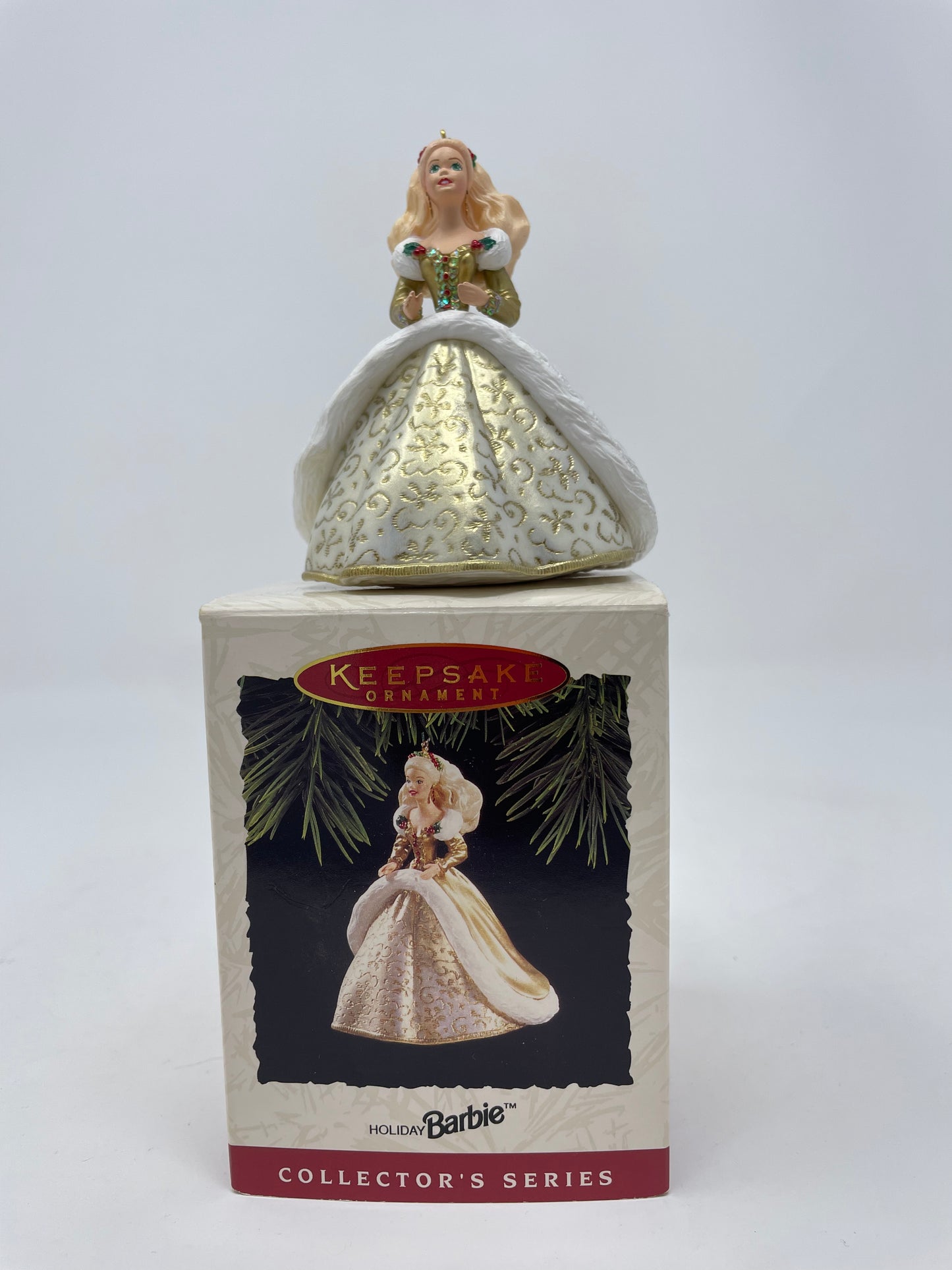 1994 HAPPY HOLIDAYS BARBIE - SPECIAL EDITION - #12155 - MATTEL - *PLUS BONUS 1994 HALLMARK HOLIDAY ORNAMENT