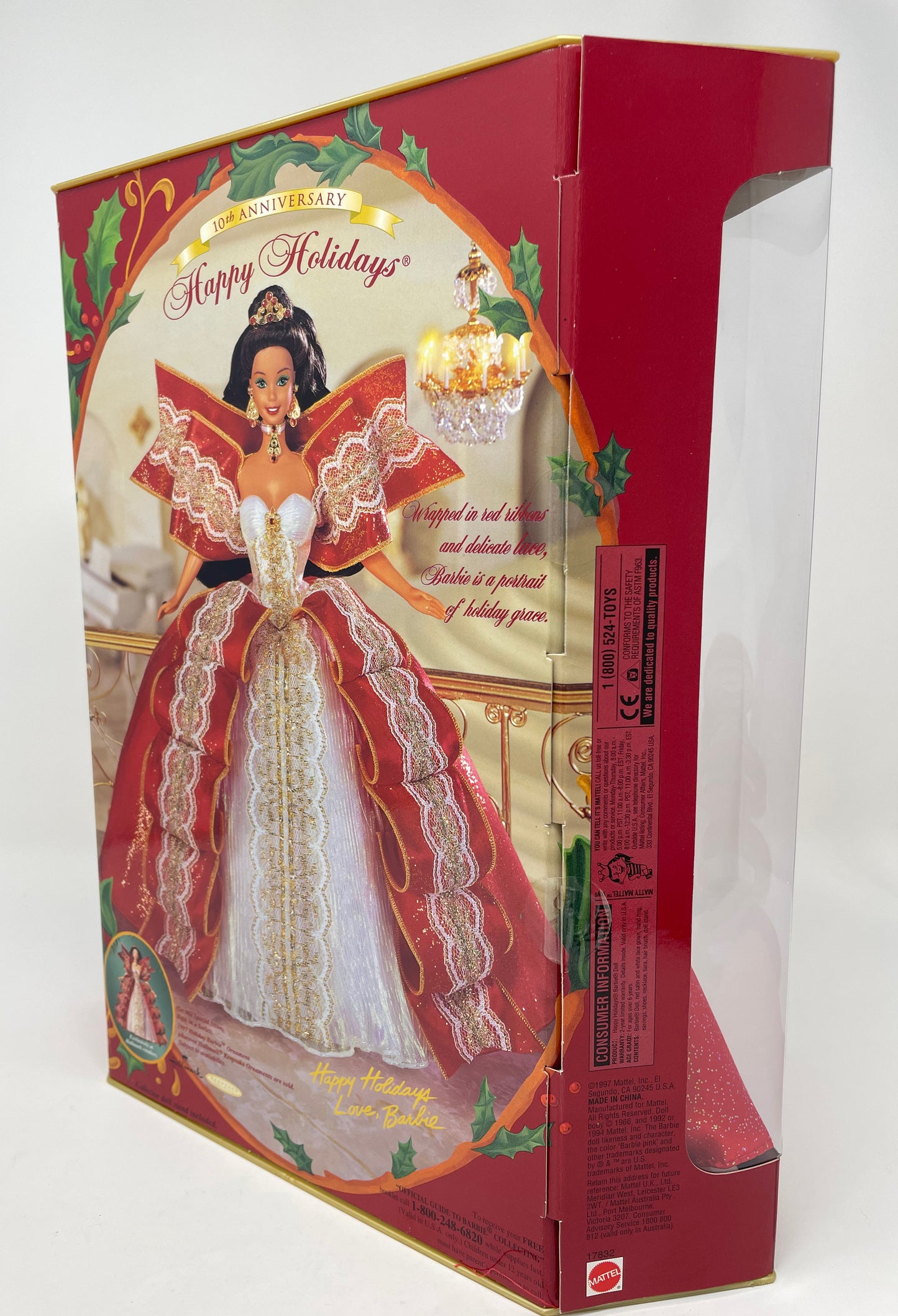 1997 HAPPY HOLIDAYS BARBIE - MATTEL *PLUS MATCHING 1997 HALLMARK HOLIDAY ORNAMENT