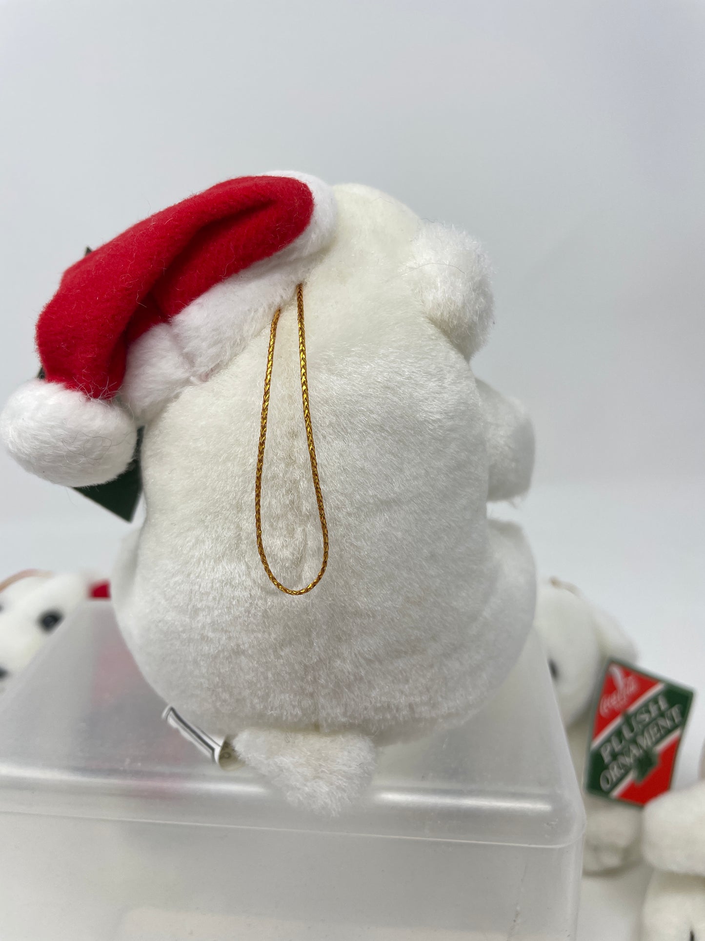 SET OF 4 COCA-COLA PLUSH BEARS CHRISTMAS ORNAMENTS - 1996