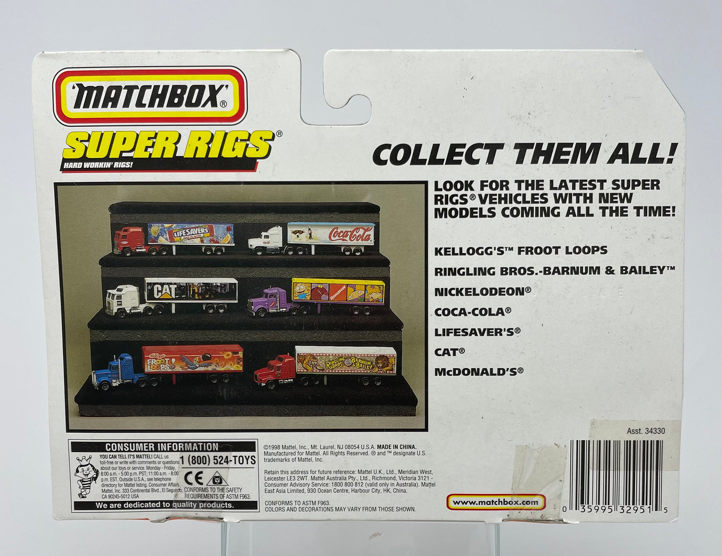 HOT WHEELS - MATCHBOX SUPER RIGS - NICKELODEON - MATTEL 1998
