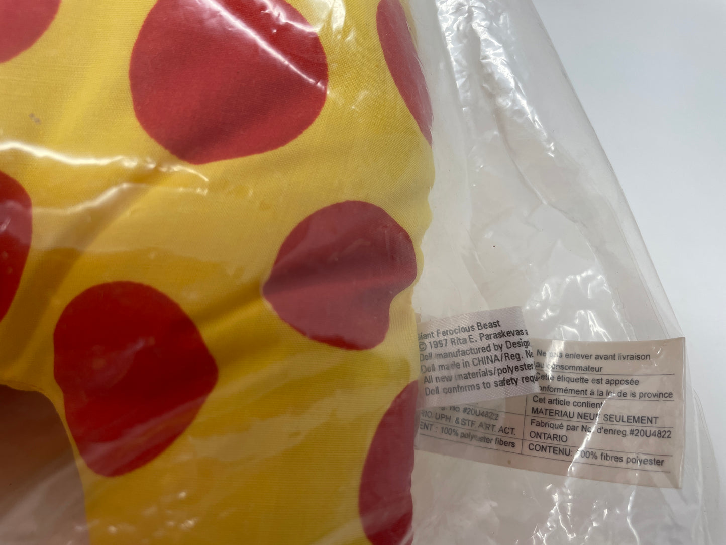The Ferocious Beast Pillow By Paraskevas - 1997 - Extremely Rare