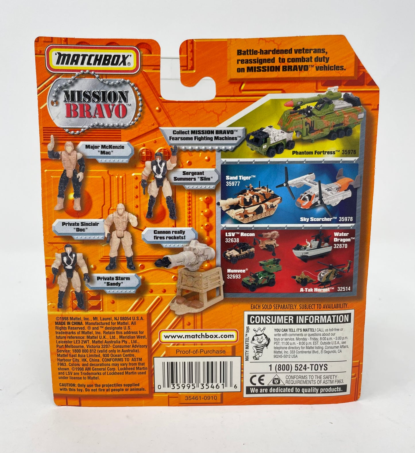 MATCHBOX - MISSION BRAVO - DESERT COMMANDOS - #35461 - MATTEL 1998