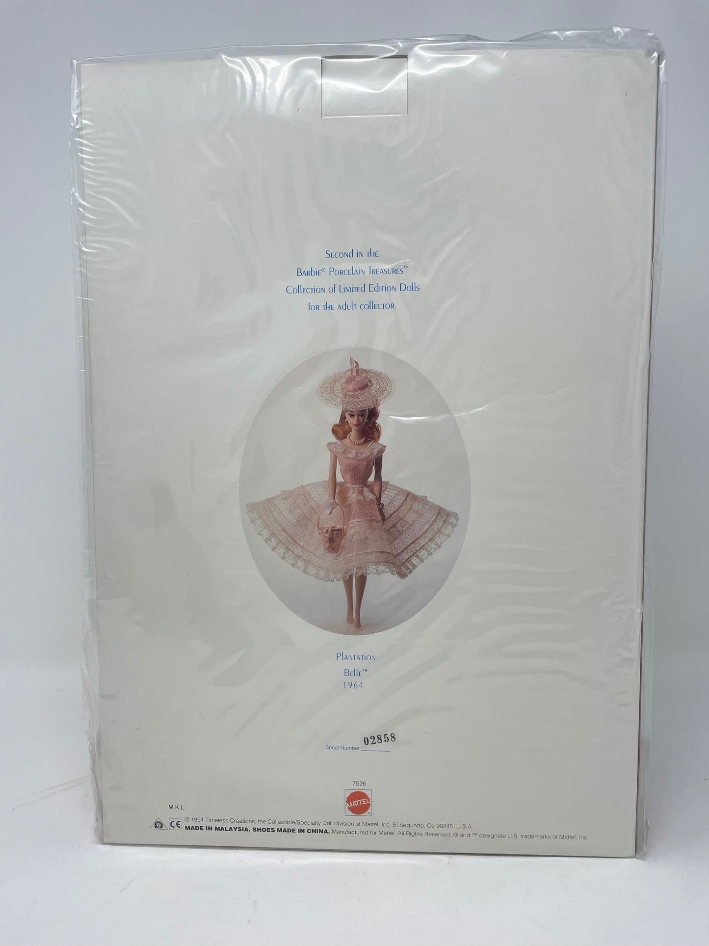 PLANTATION BELLE PORCELAIN BARBIE - #7526 - MATTEL 1991