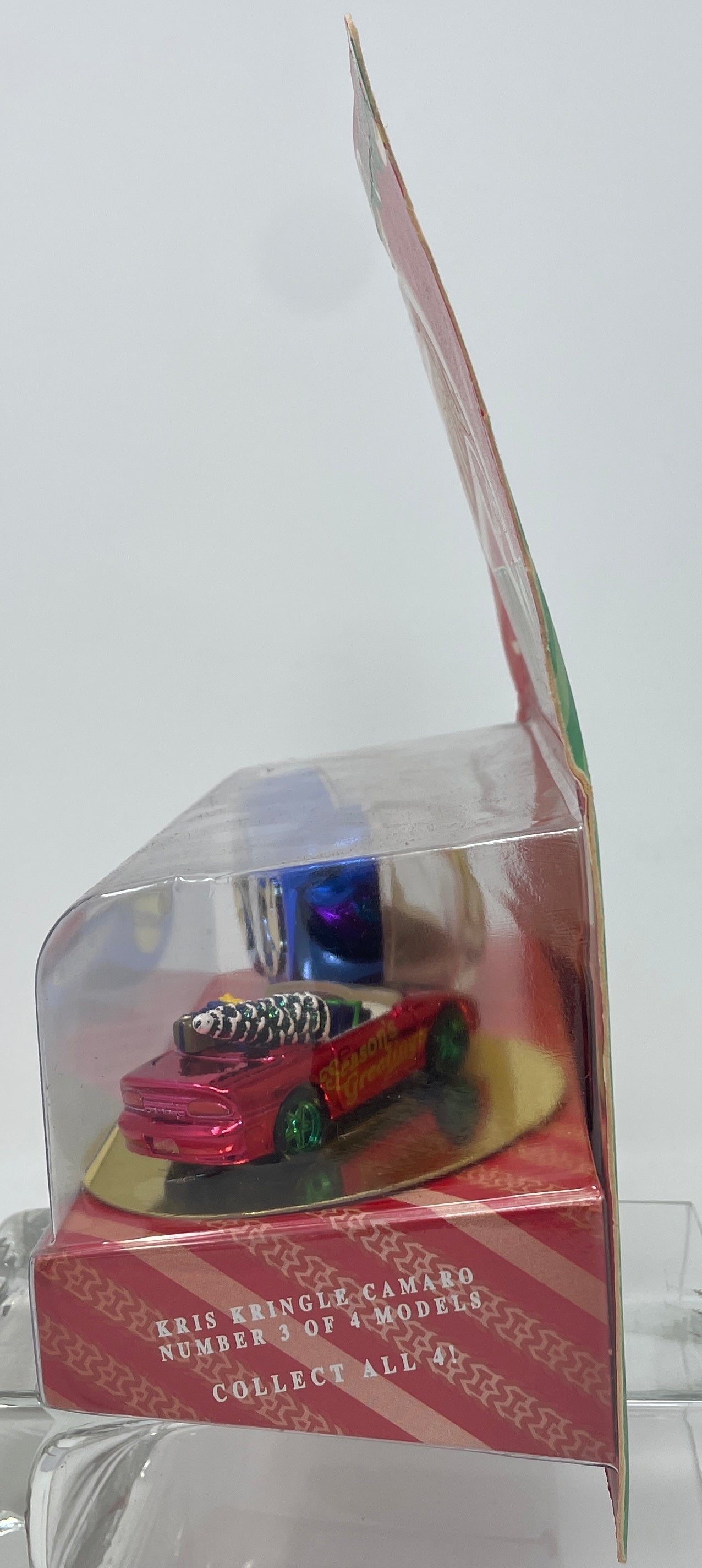 HOT WHEELS HOLIDAY RED CAMARO - BLUE LOGO CASE - PREMIERE 1995 SERIES - NUMBERED SPECIAL COLLECTOR EDITION - MATTEL