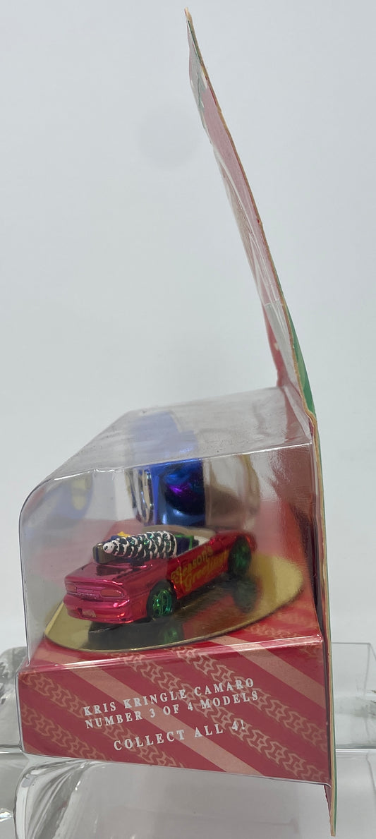 HOT WHEELS HOLIDAY RED CAMARO - BLUE LOGO CASE - PREMIERE 1995 SERIES - NUMBERED SPECIAL COLLECTOR EDITION - MATTEL