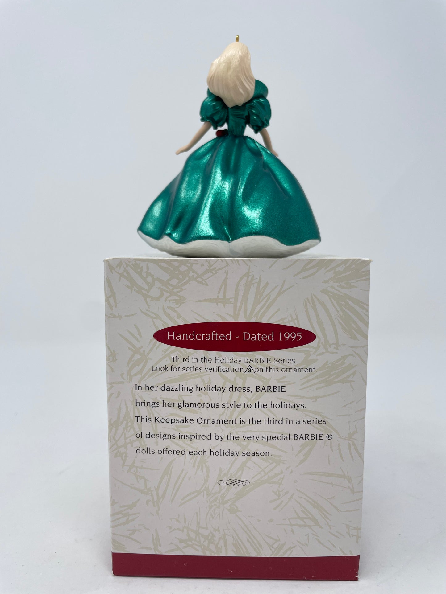 1991 HAPPY HOLIDAYS BARBIE - SPECIAL EDITION - #1871 - MATTEL - *PLUS BONUS 1995 HALLMARK HOLIDAY ORNAMENT