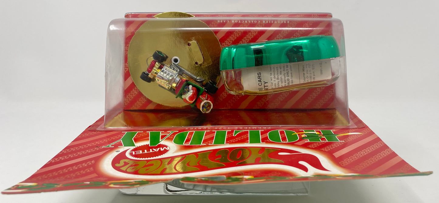 HOT WHEELS HOLIDAY RED T-BUCKET - GREEN LOGO CASE - PREMIERE 1995 SERIES - NUMBERED SPECIAL COLLECTOR EDITION - MATTEL