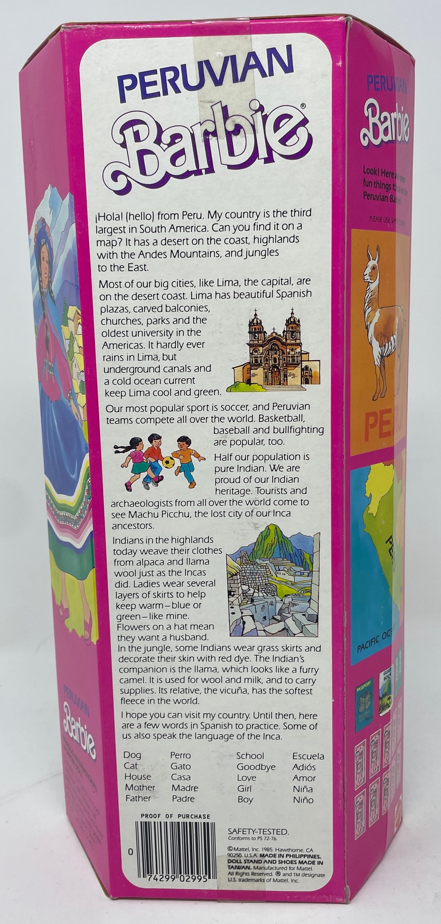 PERUVIAN BARBIE - DOLLS OF THE WORLD COLLECTION - SPECIAL EDITION - #2995 - MATTEL 1985