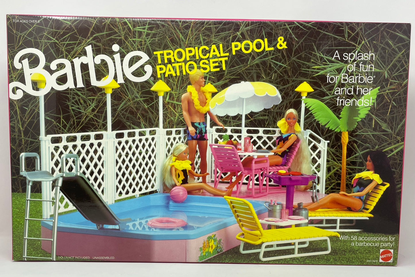 BARBIE TROPICAL POOL AND PATIO SET - #3041 - MATTEL 1986