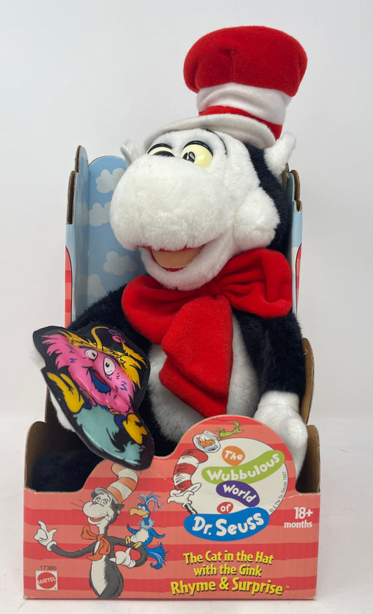 CAT IN THE HAT WITH THE GINK PLUSH - RHYME AND SURPRISE - THE WUBBULOUS WORLD OF DOCTOR SEUSS - #17380 - MATTEL 1997