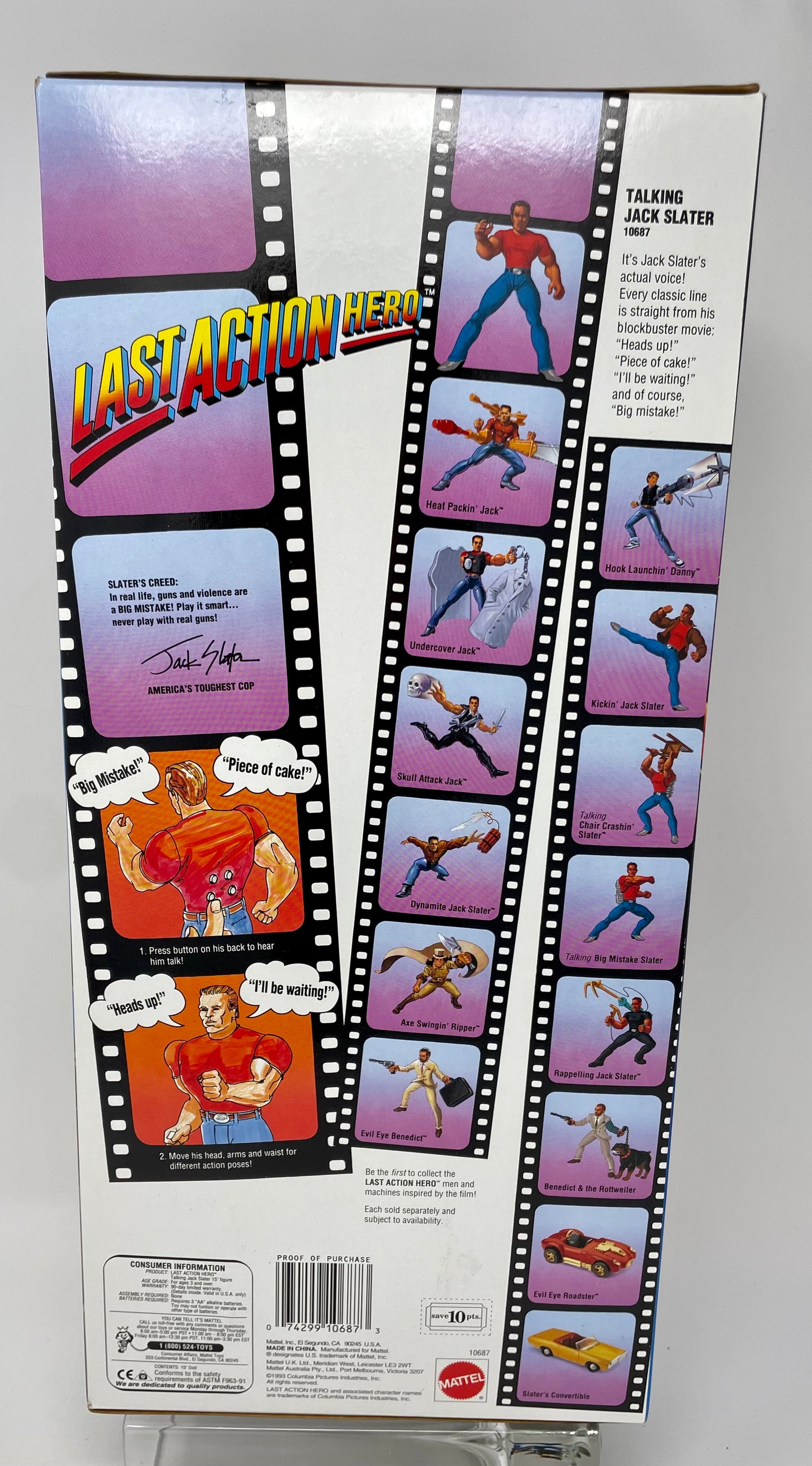 TALKING JACK SLATER - LAST ACTION HERO #10687 - MATTEL 1993