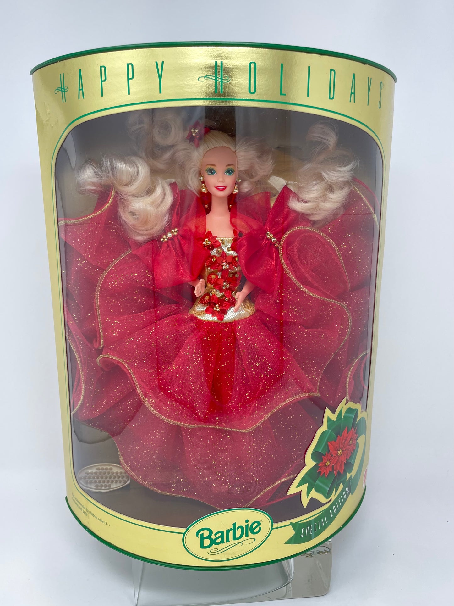 1993 HAPPY HOLIDAYS BARBIE - SPECIAL EDITION - #10824 - MATTEL - *PLUS BONUS 1998 HALLMARK HOLIDAY ORNAMENT
