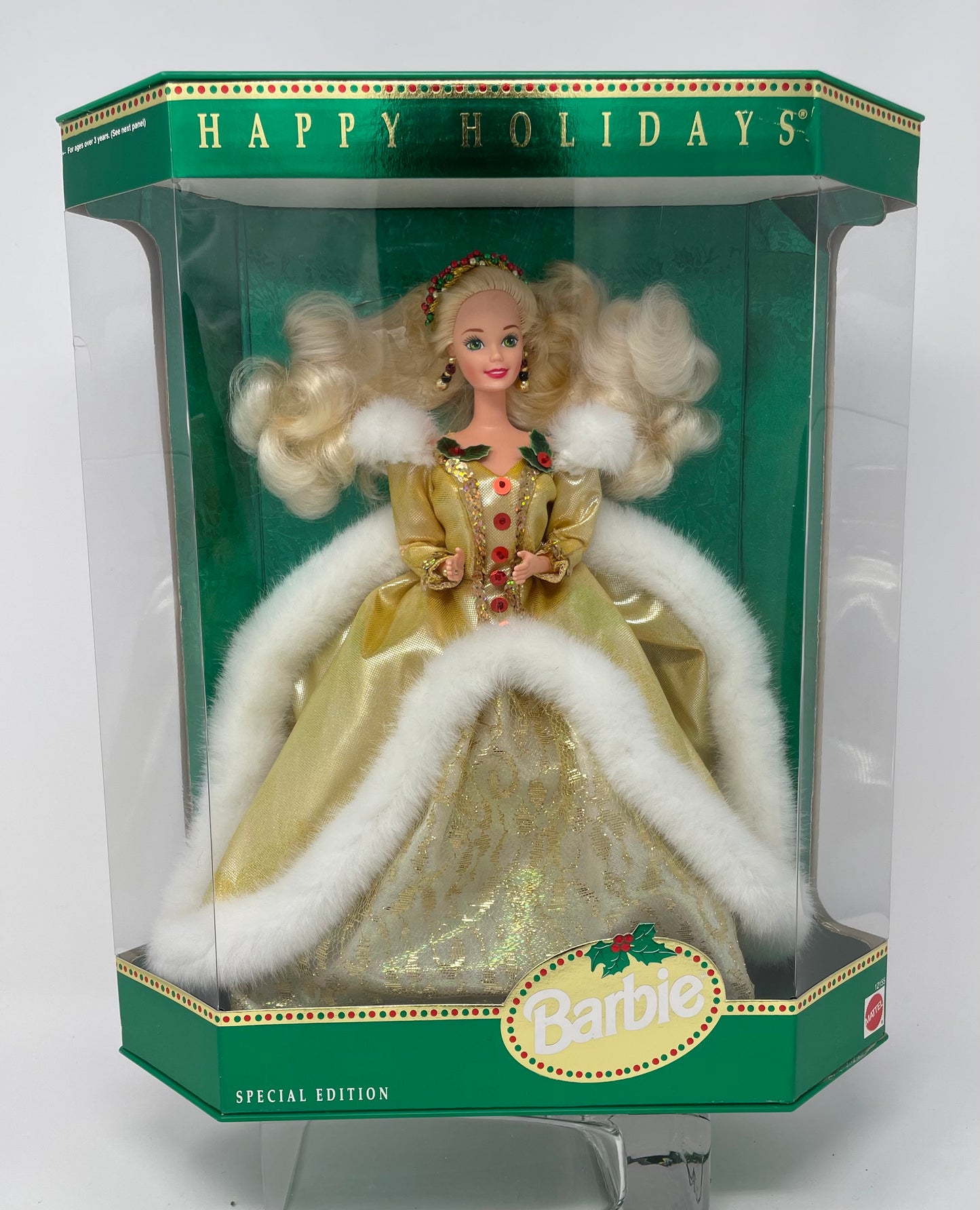 1994 HAPPY HOLIDAYS BARBIE - SPECIAL EDITION - #12155 - MATTEL - *PLUS BONUS 1994 HALLMARK HOLIDAY ORNAMENT
