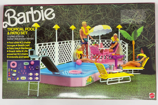 BARBIE TROPICAL POOL AND PATIO SET - #3041 - MATTEL 1986
