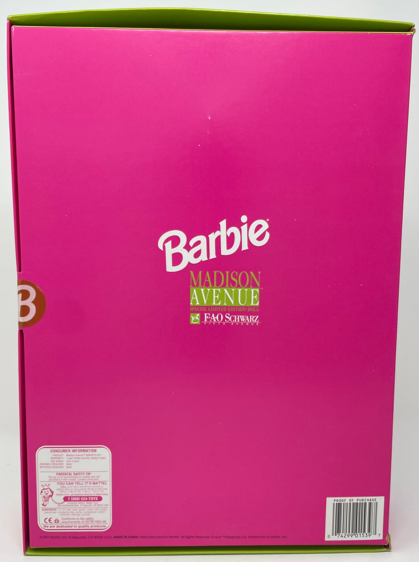 MADISON AVENUE BARBIE - BLONDE - FAO SCHWARTZ - LIMITED EDITION - #1539 - MATTEL 1991