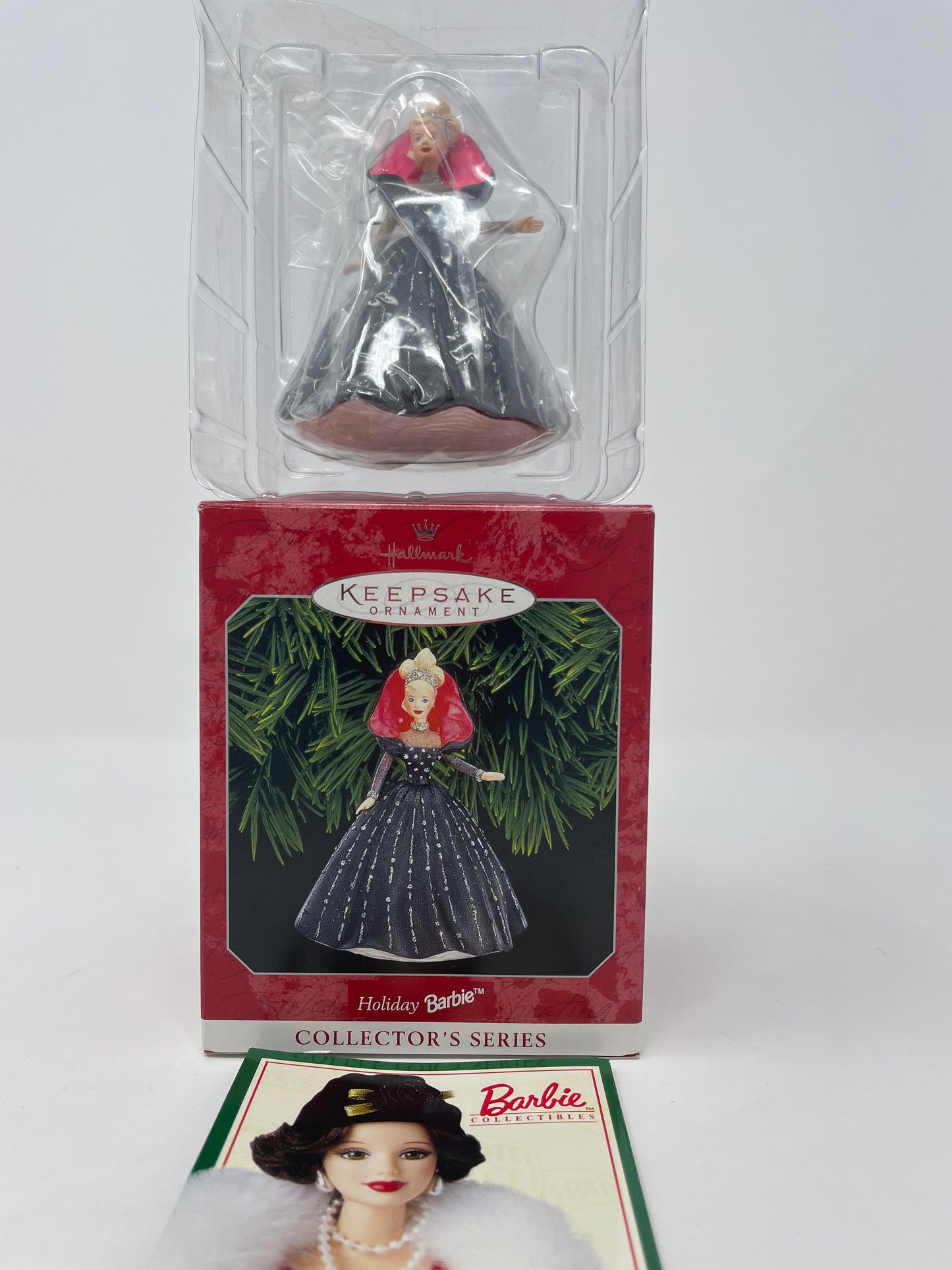 1993 HAPPY HOLIDAYS BARBIE - SPECIAL EDITION - #10824 - MATTEL - *PLUS BONUS 1998 HALLMARK HOLIDAY ORNAMENT