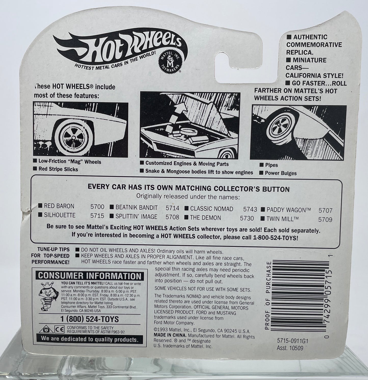 HOT WHEELS SILHOUETTE - VINTAGE COLLECTION - #5715 - MATTEL 1993