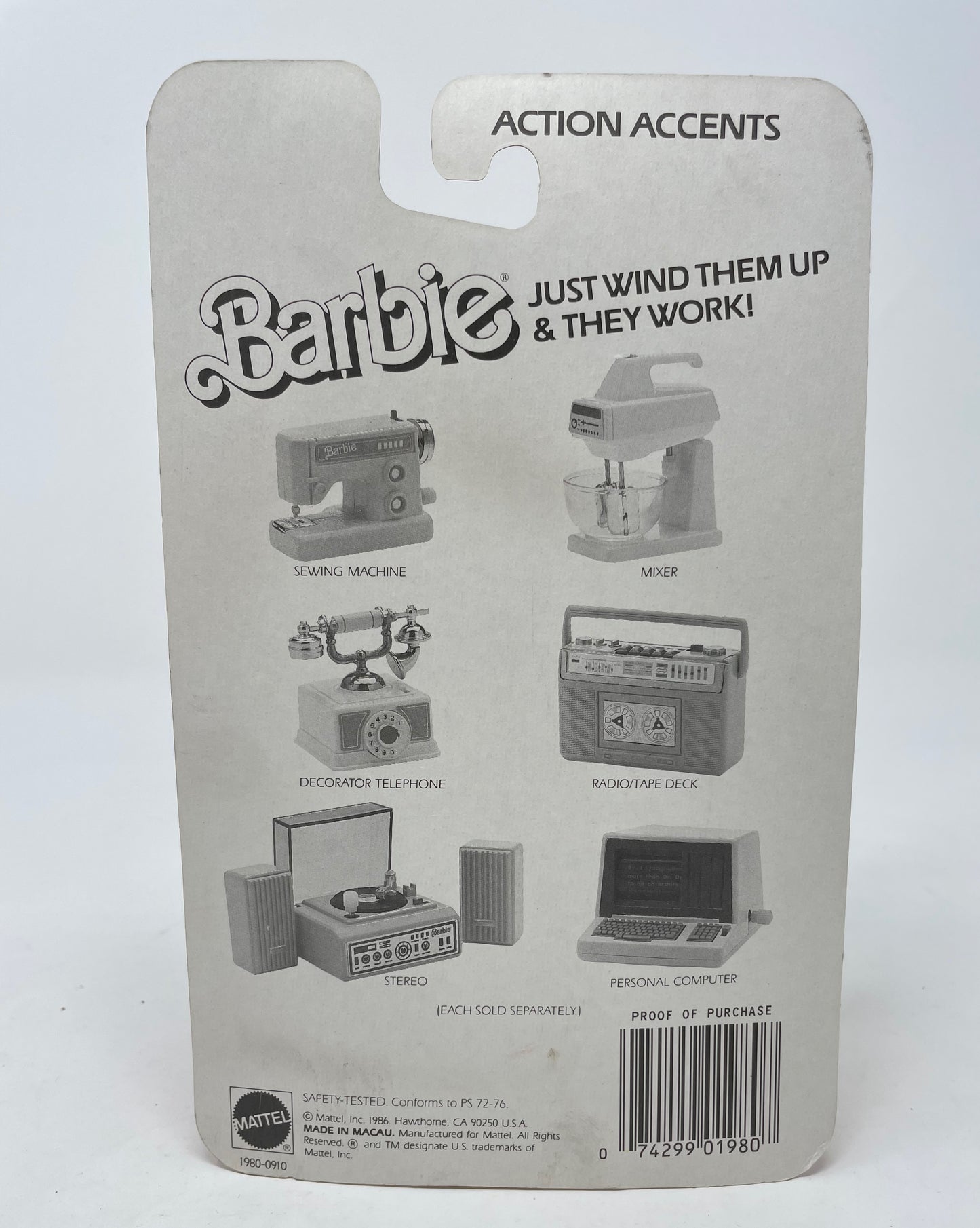 BARBIE ACTION ACCENTS DECORATOR TELEPHONE #1980 - MATTEL 1986
