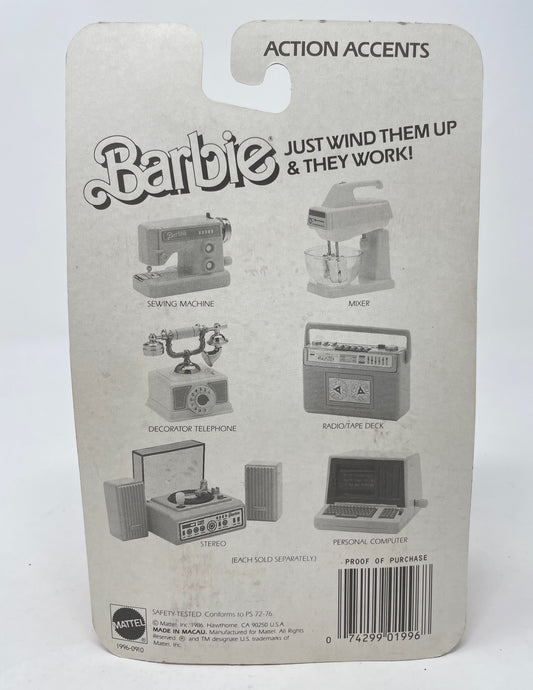 BARBIE ACTION ACCENTS PERSONAL RADIO/TAPE DECK #1996 - MATTEL 1986