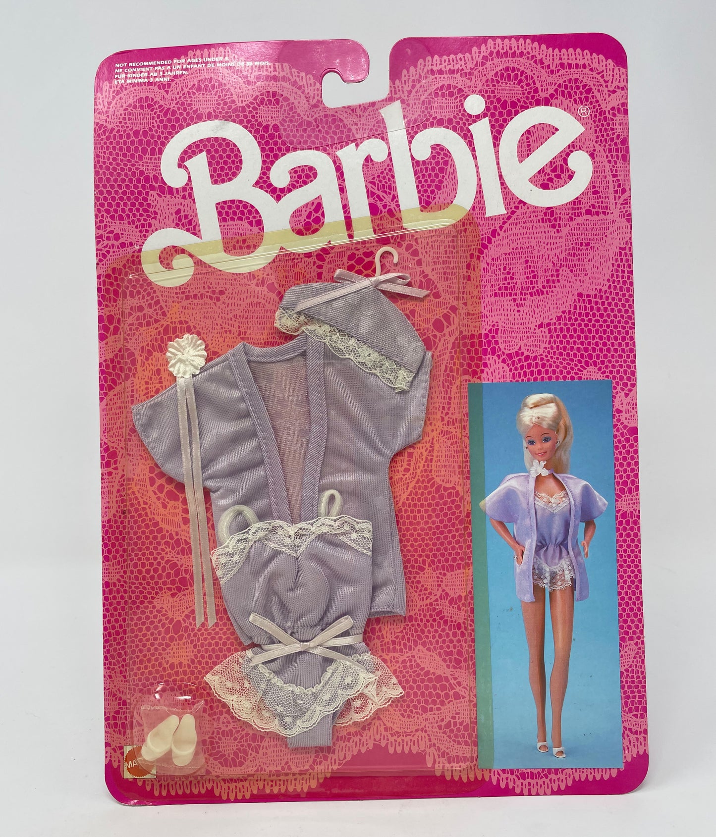 BARBIE - FANCY FRILLS LAVENDER LINGERIE 3180 - MATTEL 1986 (1 OF 2)