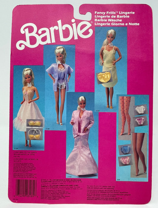 BARBIE - FANCY FRILLS LINGERIE #3181 - TIGHTS/PANTIES/SHOES - MATTEL 1986 (2 OF 2)