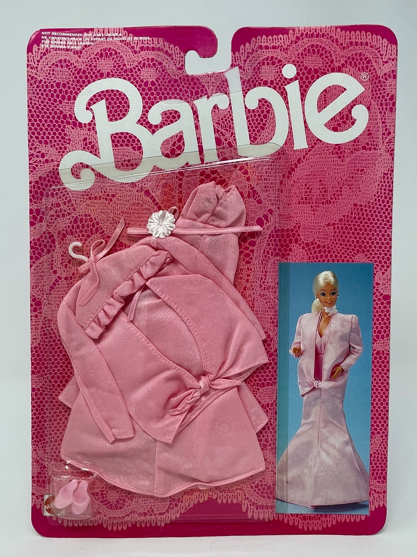 BARBIE - FANCY FRILLS LINGERIE - PINK NIGHTGOWN #3182 - MATTEL 1986