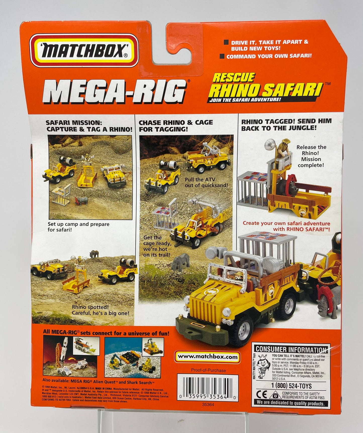 MATCHBOX - MEGA-RIG - RESCUE RHINO SAFARI - #35364 - MATTEL 1998