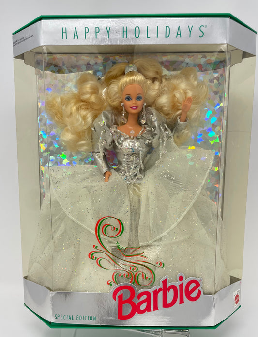 1992 HAPPY HOLIDAYS BARBIE - SPECIAL EDITION - #1429 - MATTEL - *PLUS BONUS 1996 HALLMARK HOLIDAY ORNAMENT