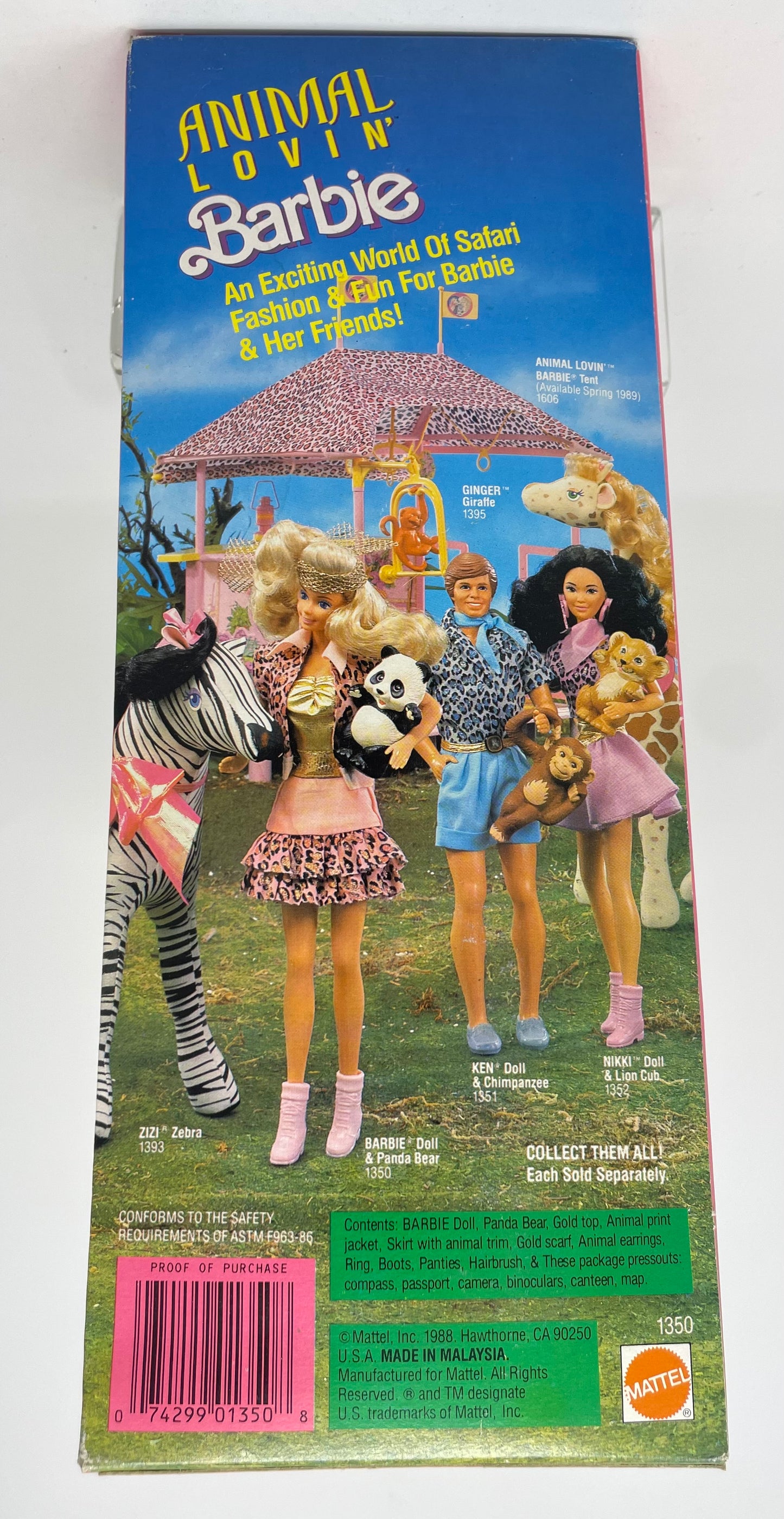 ANIMAL LOVIN' BARBIE - BLONDE - #1350 - MATTEL 1988