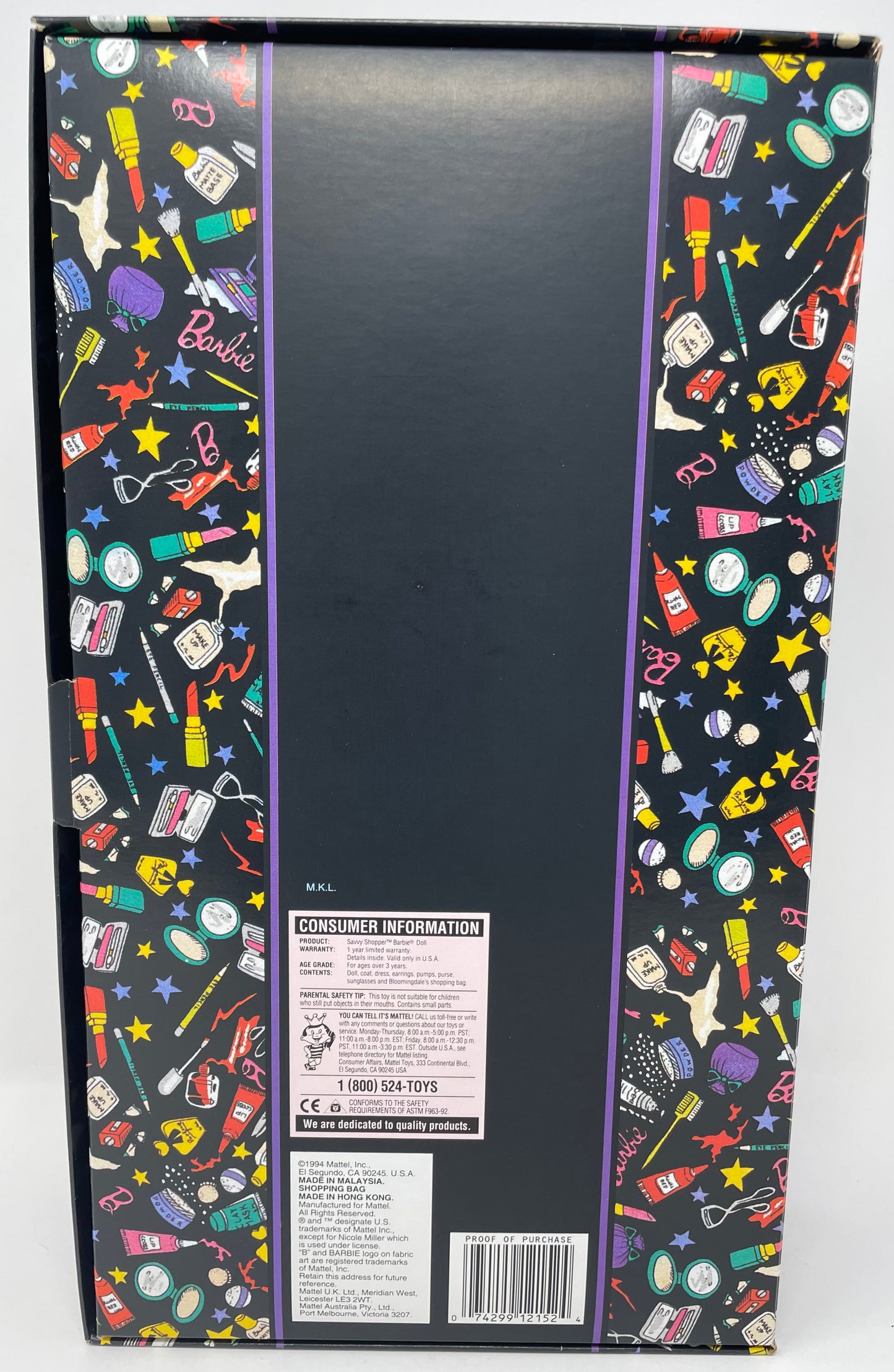 SAVVY SHOPPER BARBIE DESIGNED BY NICOLE MILLER - BLOOMINGDALE'S LIMITED EDITION - #12152 - MATTEL 1994 (2 OF 2)