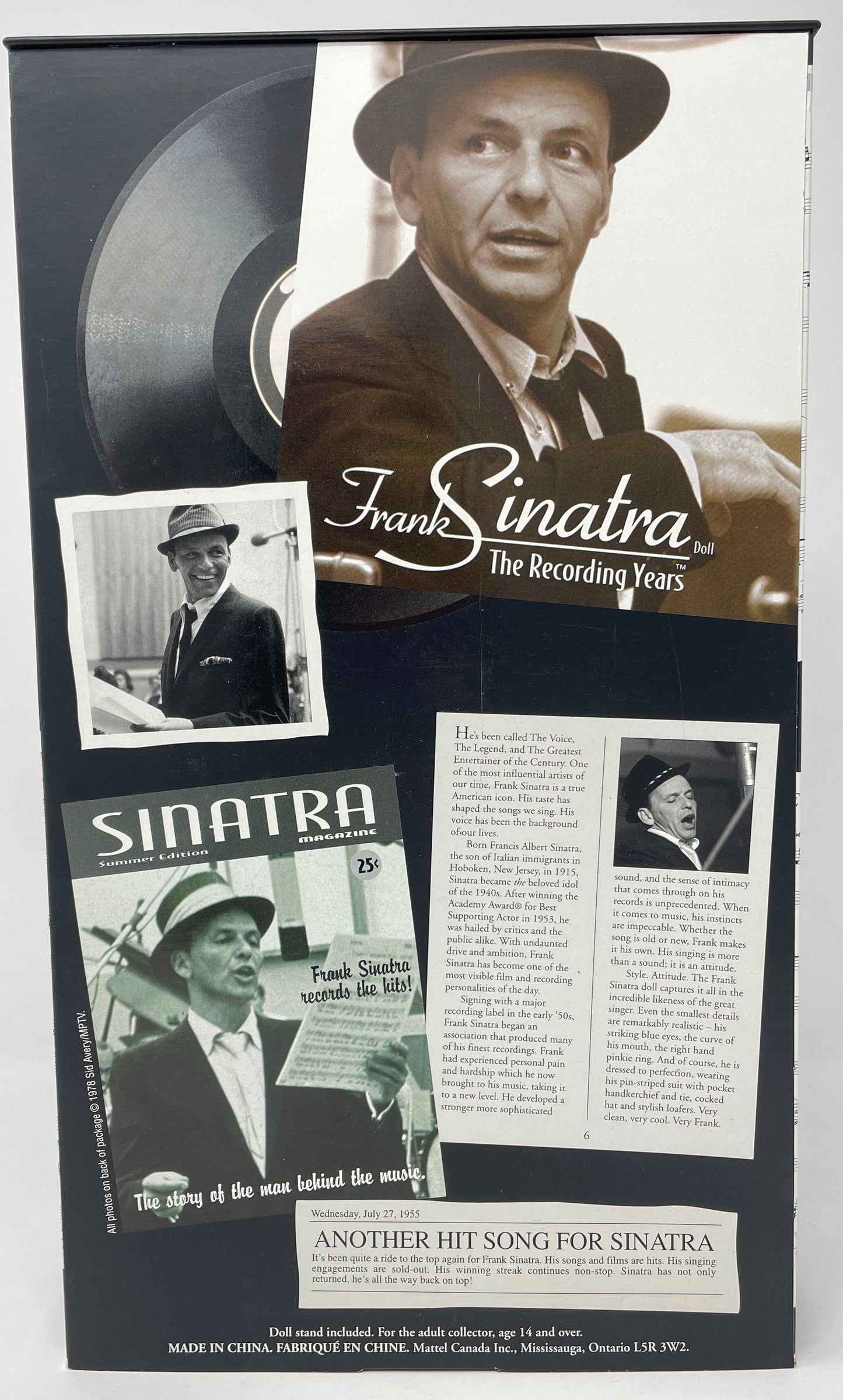FRANK SINATRA THE RECORDING YEARS - FIRST IN A SERIES - THE FRANK SINATRA COLLECTION - TIMELESS TREASURES - #26419 - MATTEL 2000