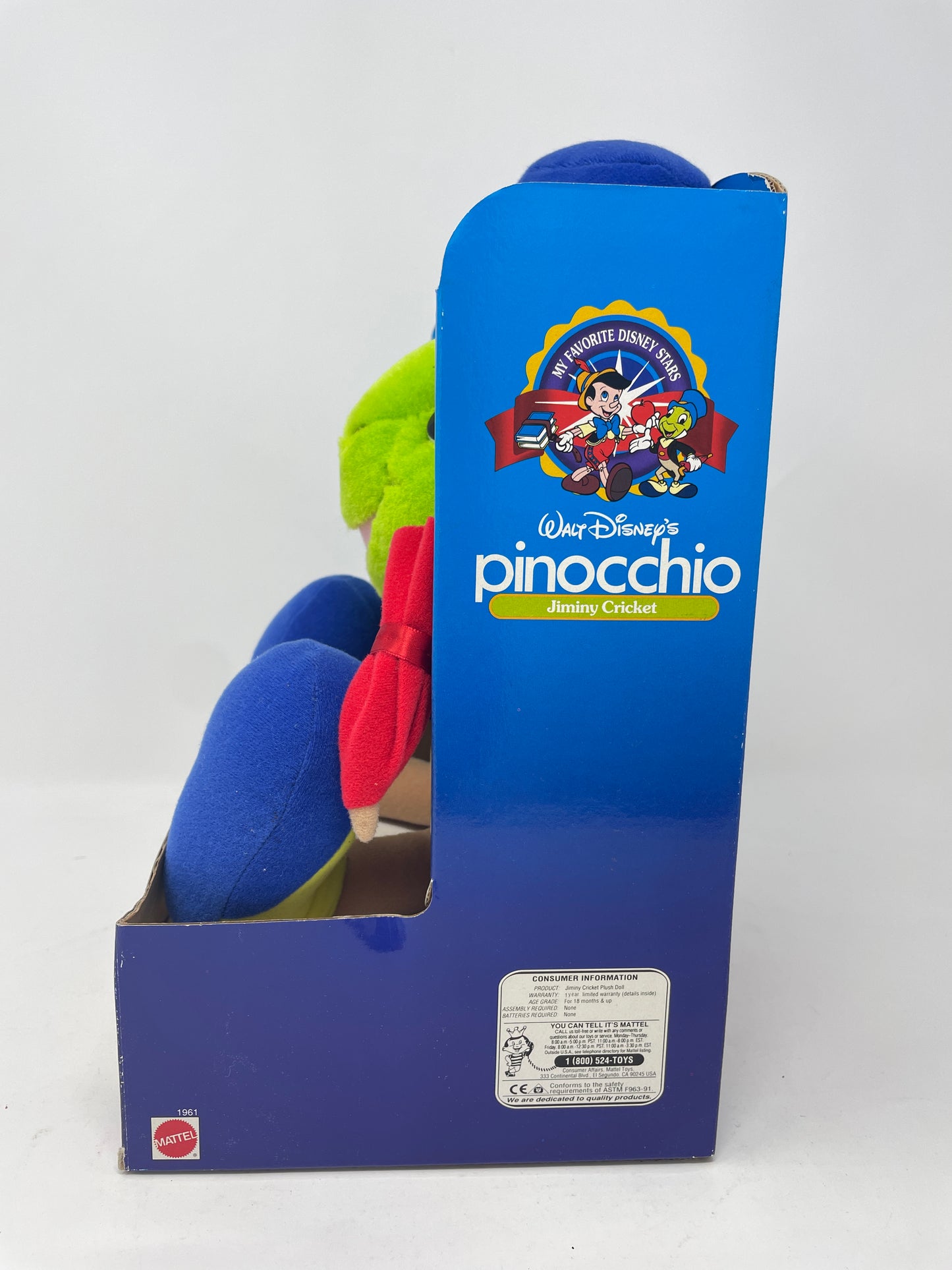 JIMINY CRICKET PLUSH - WALT DISNEY’S PINOCCHIO - #1961 - MATTEL 1992