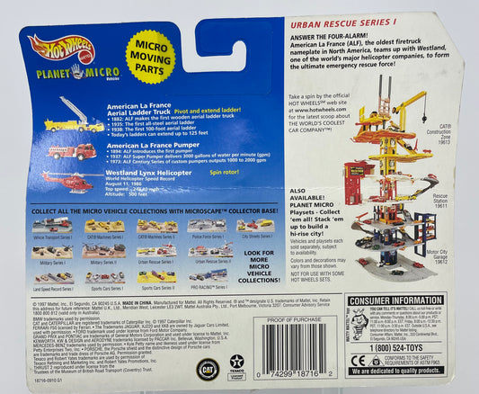 HOT WHEELS - PLANET MICRO - URBAN RESCUE SERIES 1  - #18716 - MATTEL 1997