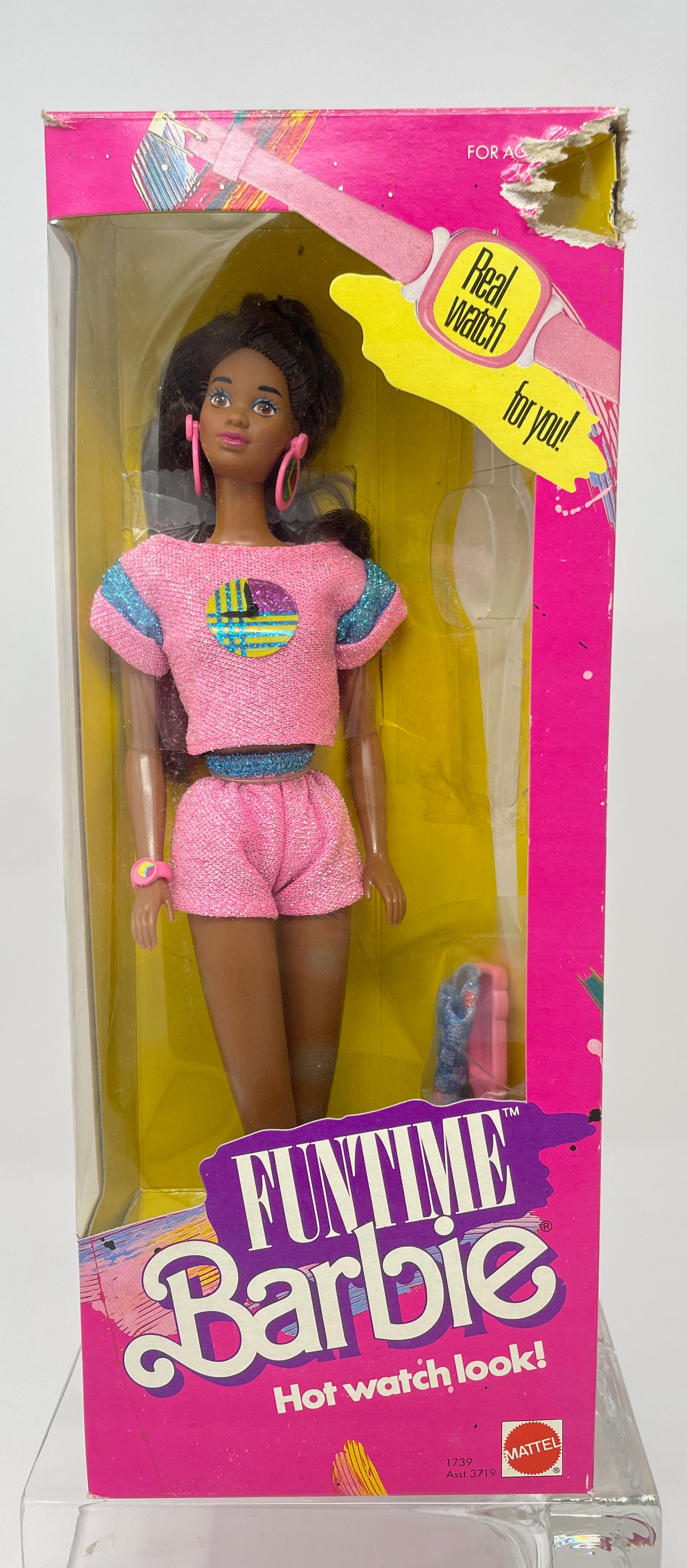 FUNTIME BARBIE - AFRICAN AMERICA #1739 - MATTEL 1986 *DAMAGED BOX*