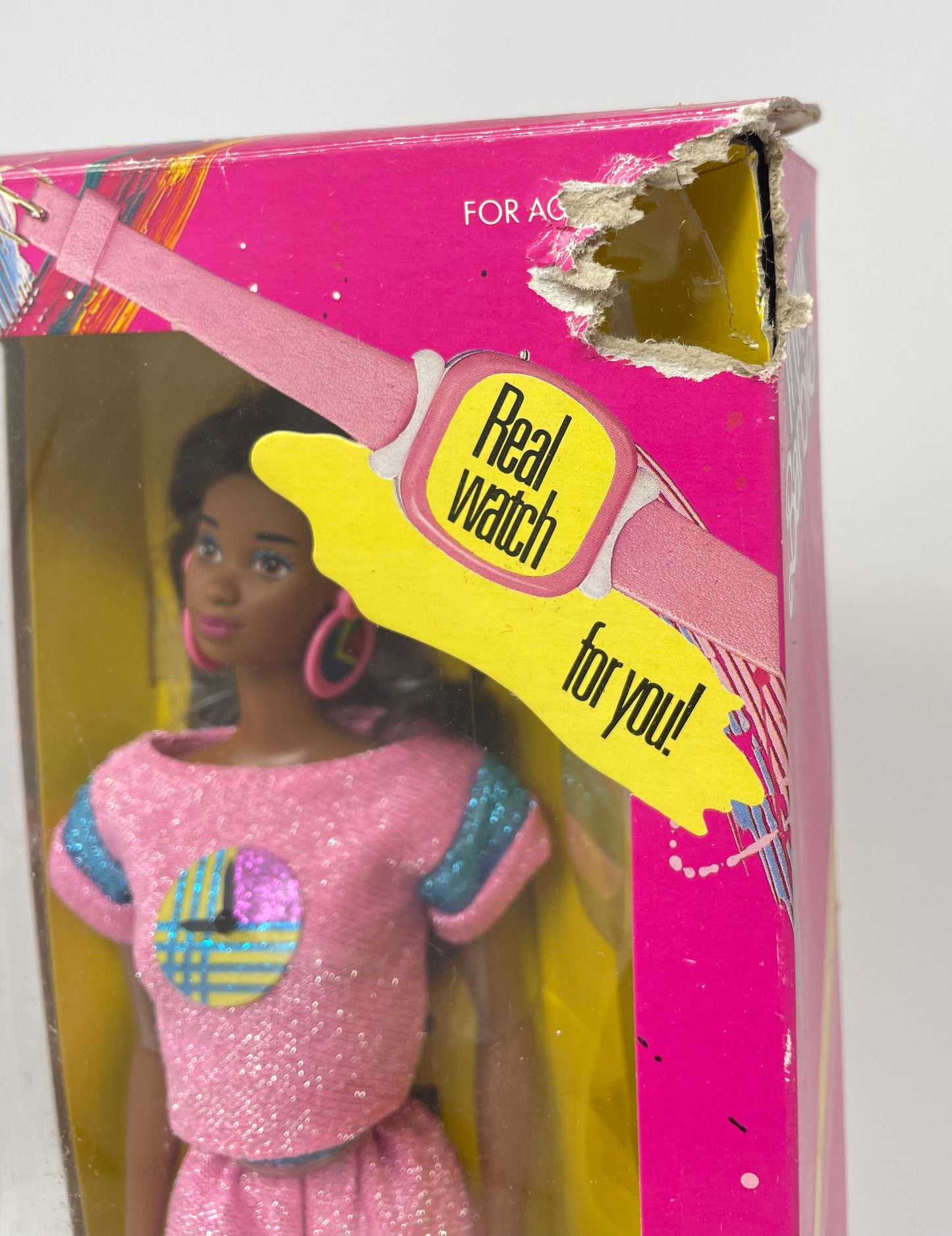 FUNTIME BARBIE - AFRICAN AMERICA #1739 - MATTEL 1986 *DAMAGED BOX*