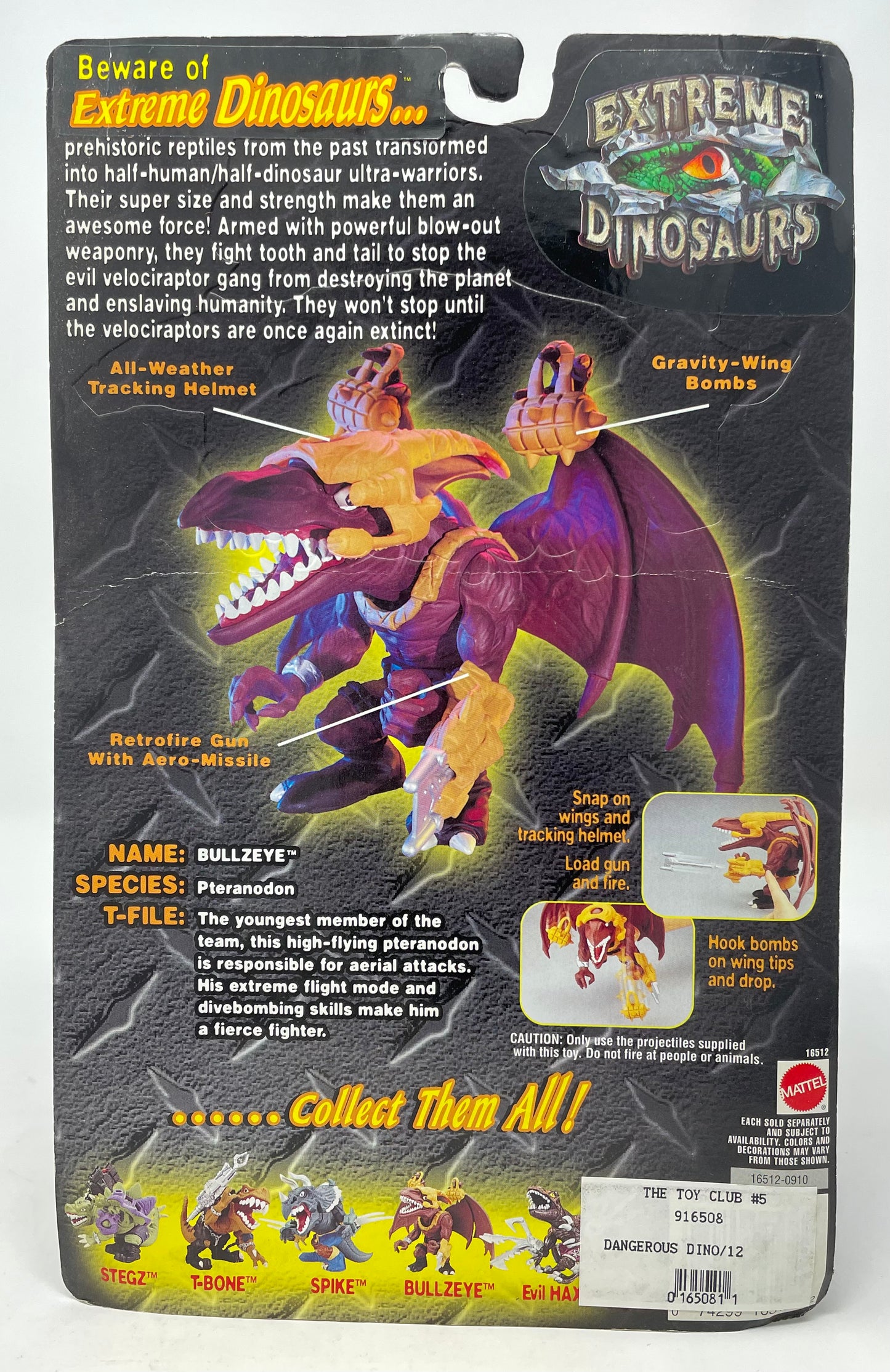 EXTREME DINOSAURS - BULLZEYE - MATTEL 1996