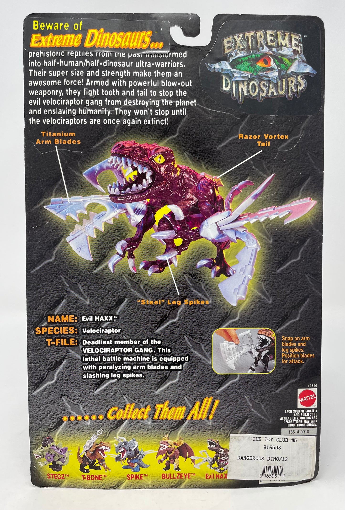 EXTREME DINOSAURS - EVIL HAXX - MATTEL 1996