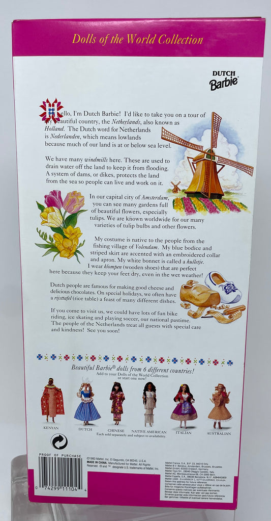 DUTCH BARBIE - DOLLS OF THE WORLD COLLECTION - SPECIAL EDITION - # 11104 - MATTEL 1993