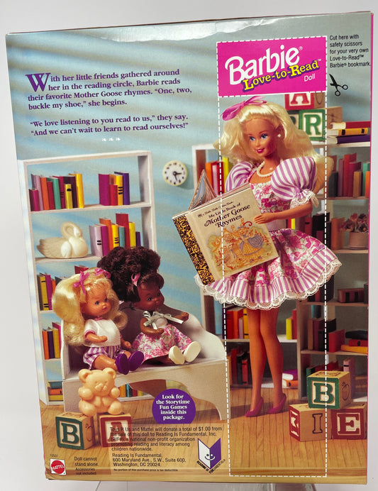 BARBIE LOVE TO READ DELUXE GIFT SET - BLONDE - LIMITED EDITION - #10507 - MATTEL 1992