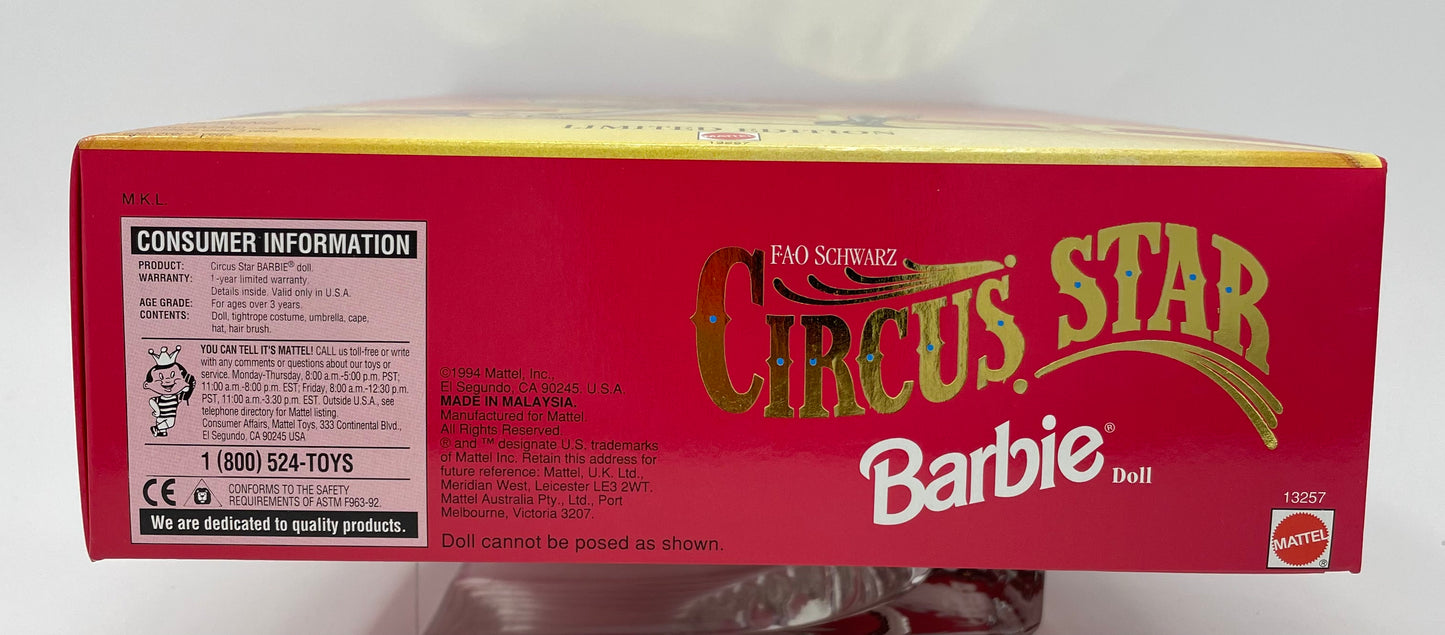 CIRCUS STAR BARBIE - BLONDE - FAO SCHWARTZ - LIMITED EDITION - #13257 - MATTEL 1994