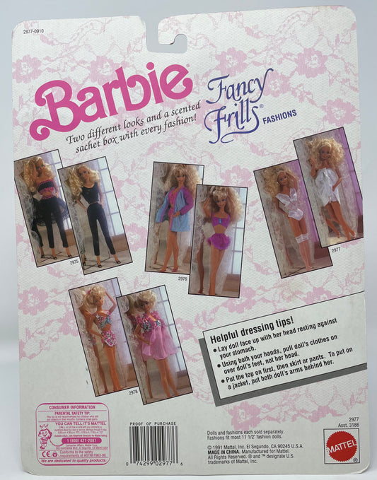 BARBIE - FANCY FRILLS FASHIONS - WHITE - TWO LINGERIE LOOKS - #2977 - MATTEL 1991