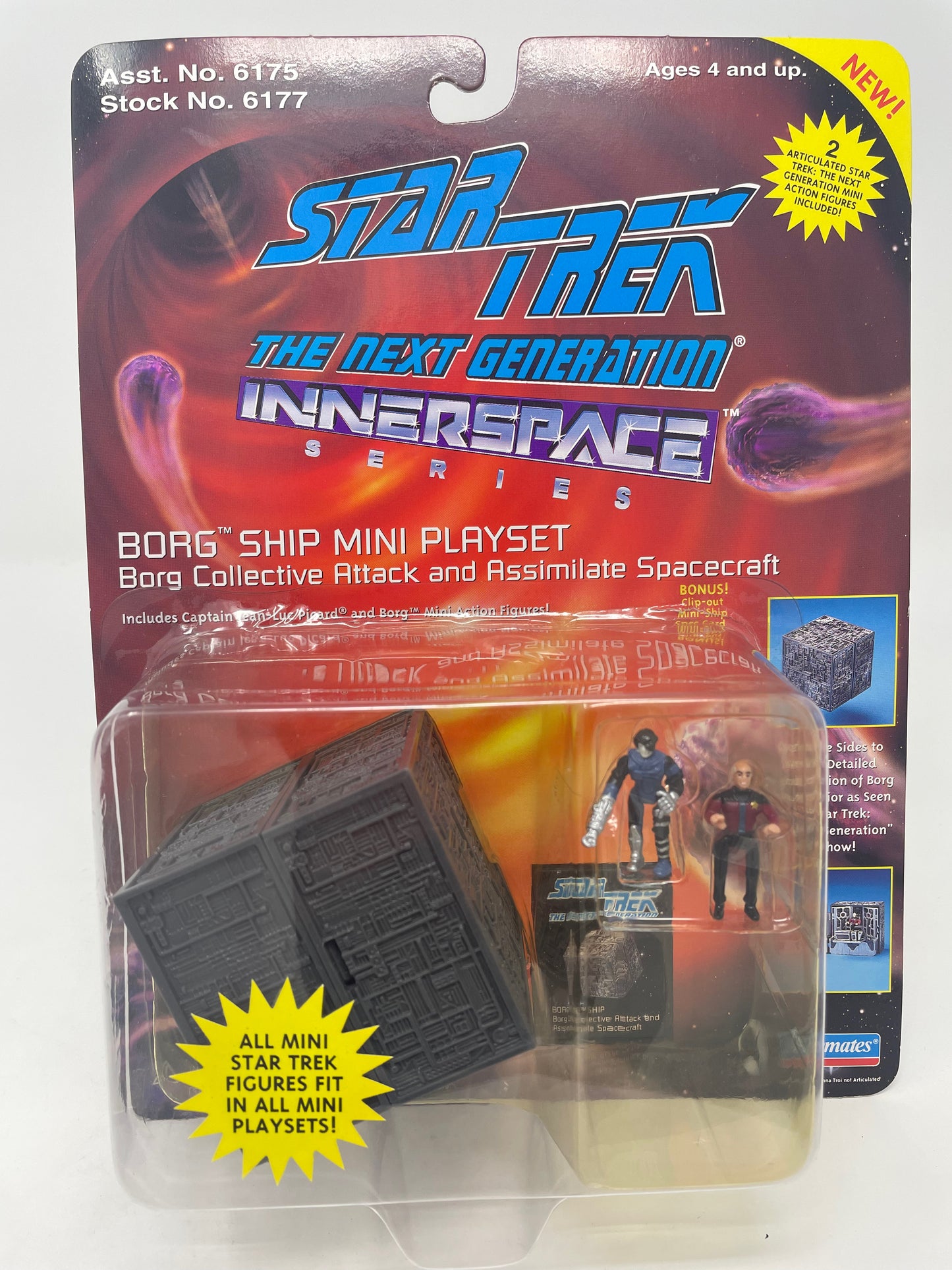 BORG SHIP MINI PLAYSET - STAR TREK THE NEXT GENERATION INNERSPACE SERIES - 1994 PLAYMATES