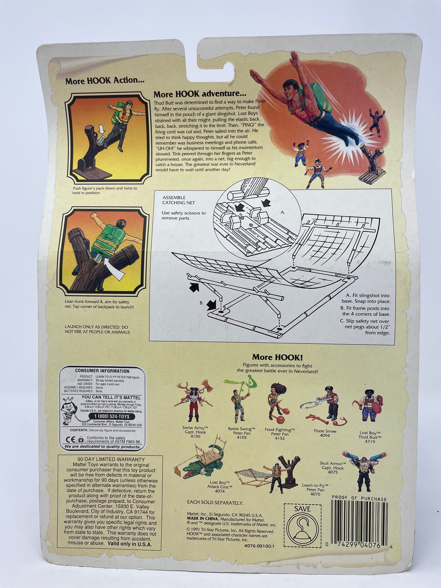 DELUXE LEARN TO FLY PETER PAN - HOOK - 1991 MATTEL