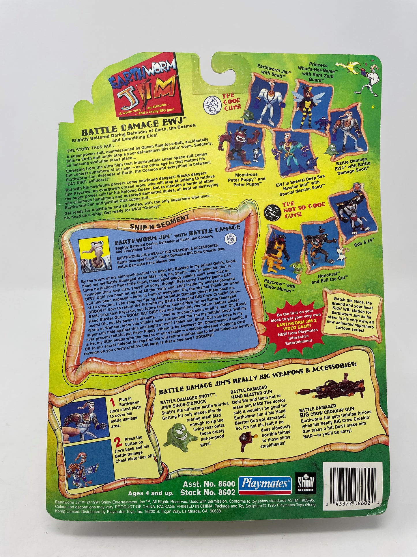 EARTHWORM JIM - BATTLE DAMAGE EWJ - 1994 PLAYMATES