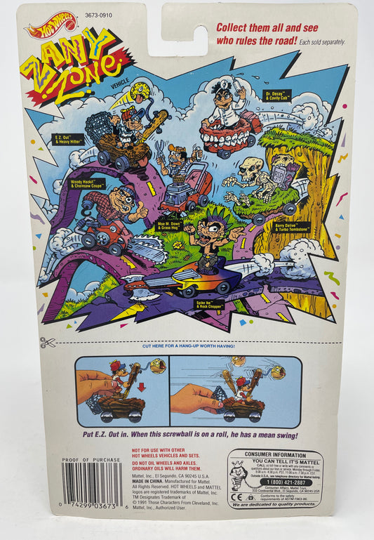 EZ OUT & HIS HEAVY HITTER - ZANY ZONE HOT WHEELS - 1991 MATTEL