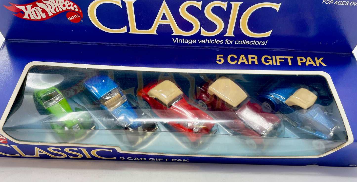 HOT WHEELS - CLASSIC 5 CAR GIFT PACK - 1986 MATTEL